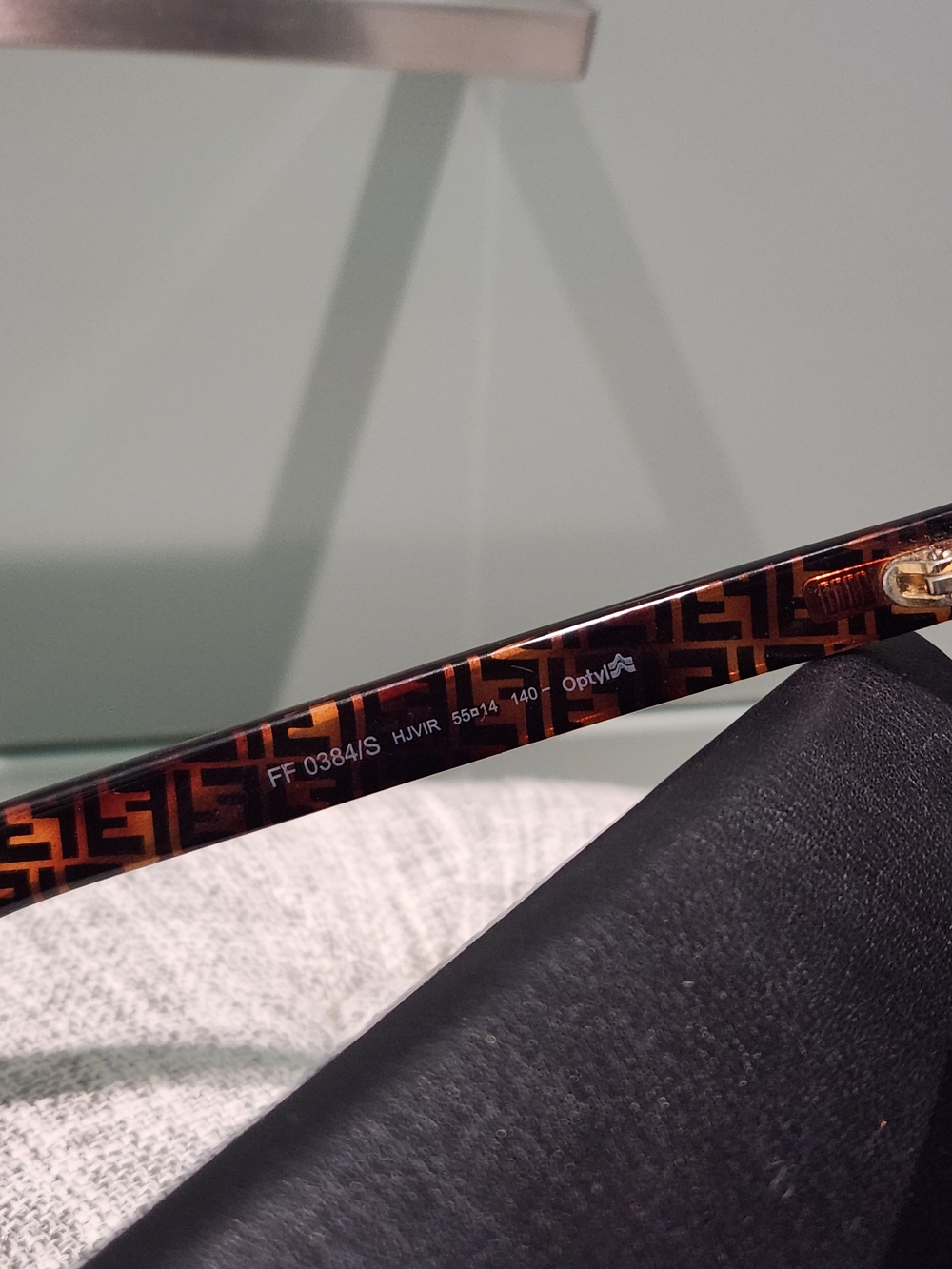 Fendi Brown Tortoiseshell Logo Sunglasses with Neon Yellow Trim - Picture 3 of 7